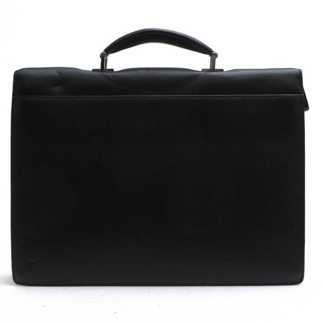 BALLY Men’s briefcase business bag leather black grain embossed 38×29×6cm