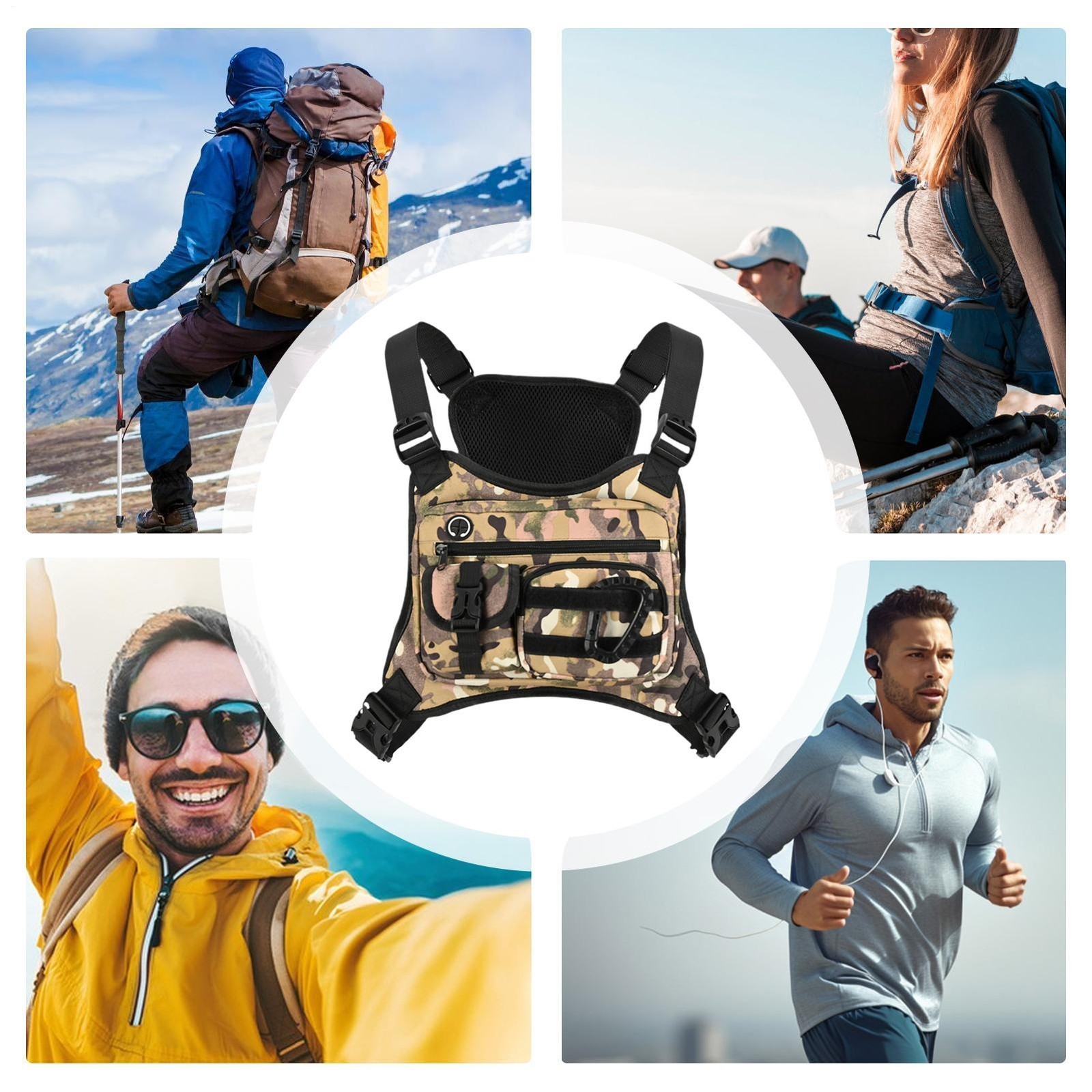 Outdoor Travel Adjustable Chest Pack Sports Running Vest Bag New