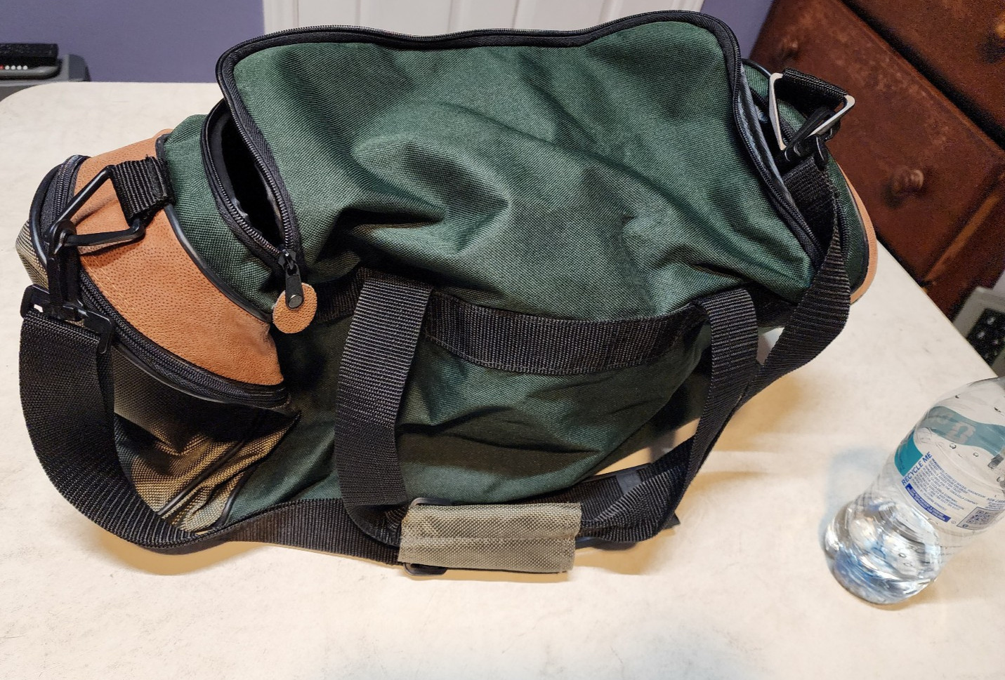 Jeep Duffle Bag Vintage 90s Patch Logo Travel Equipment Green And Tan