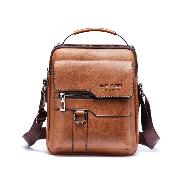 WEIXIER Men Crossbody Bag Shoulder Bag PU Leather Messenger Bag Handbag