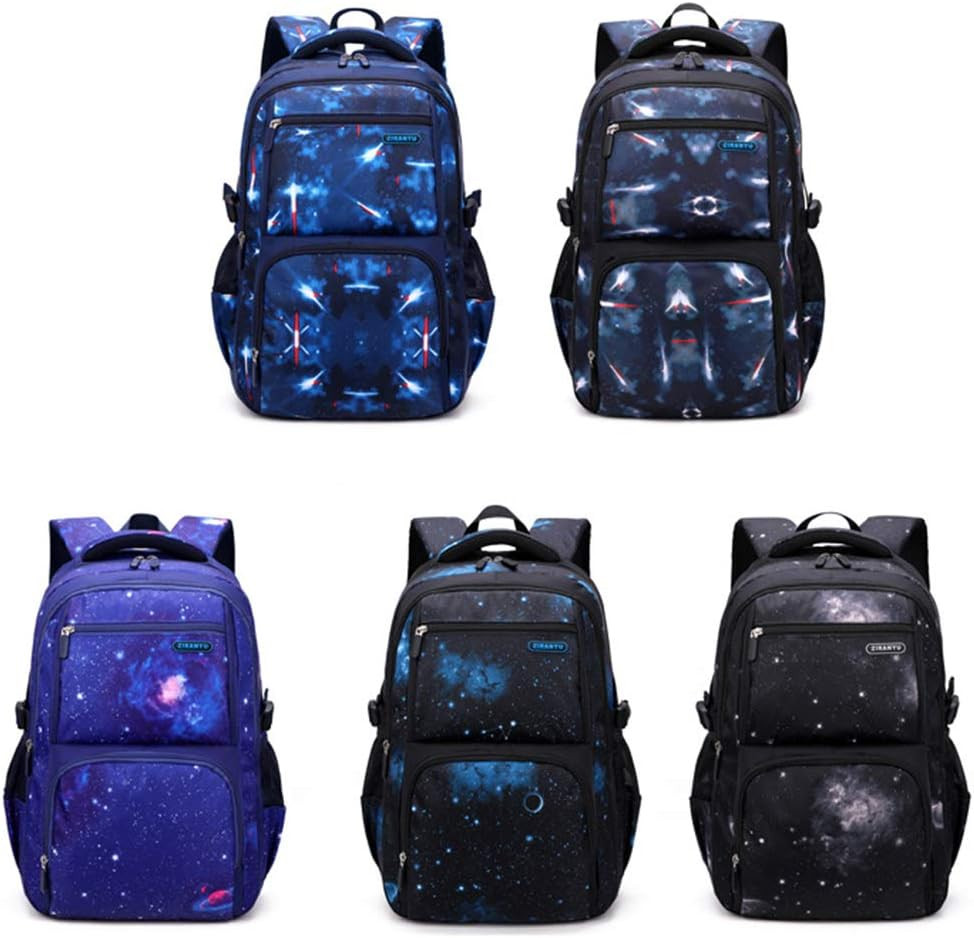 Star-Blue,3Pcs Backpack Set Space Pattern Galaxy Backpack Boys Primary Junior Mi