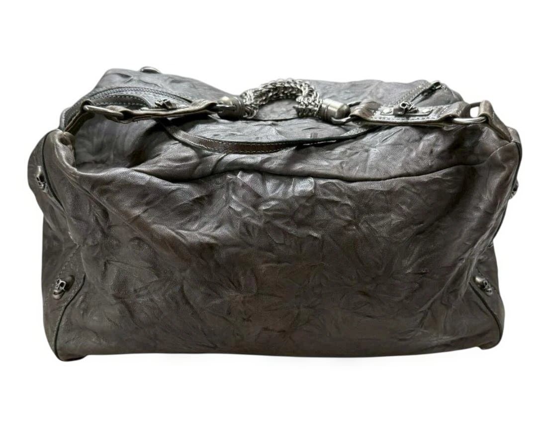 THOMAS WYLDE Skull Leather Bag Gray 36x22x32cm THOMASWYLDE USED item from JAPAN