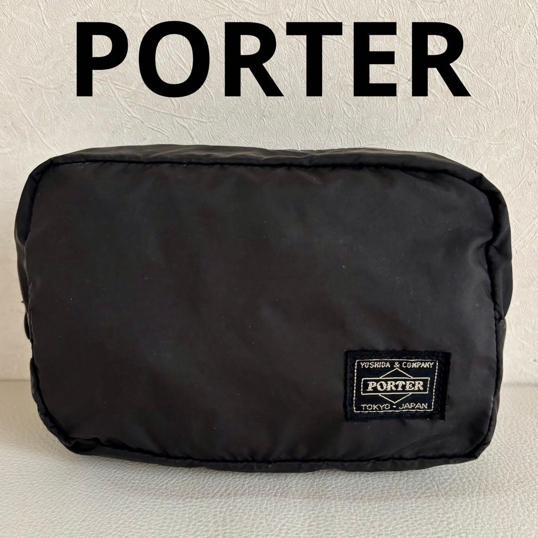 Good Item PORTER Nylon Pouch Cosmetic Pouch Multi Pouch Small Item Holder Black