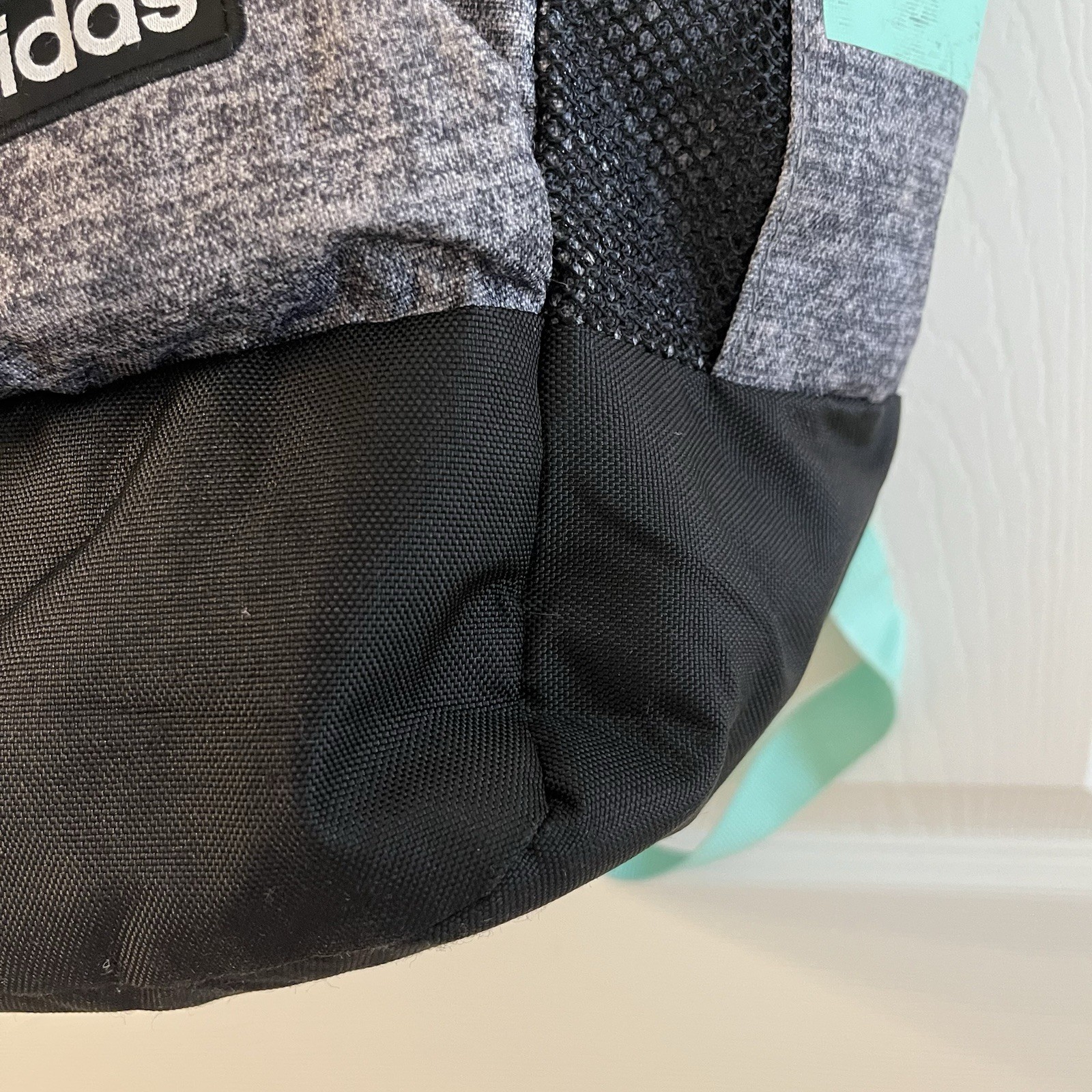 Adidas Backpack Laptop/Waterbottle Storage One Size Fits All Black Gray Mint
