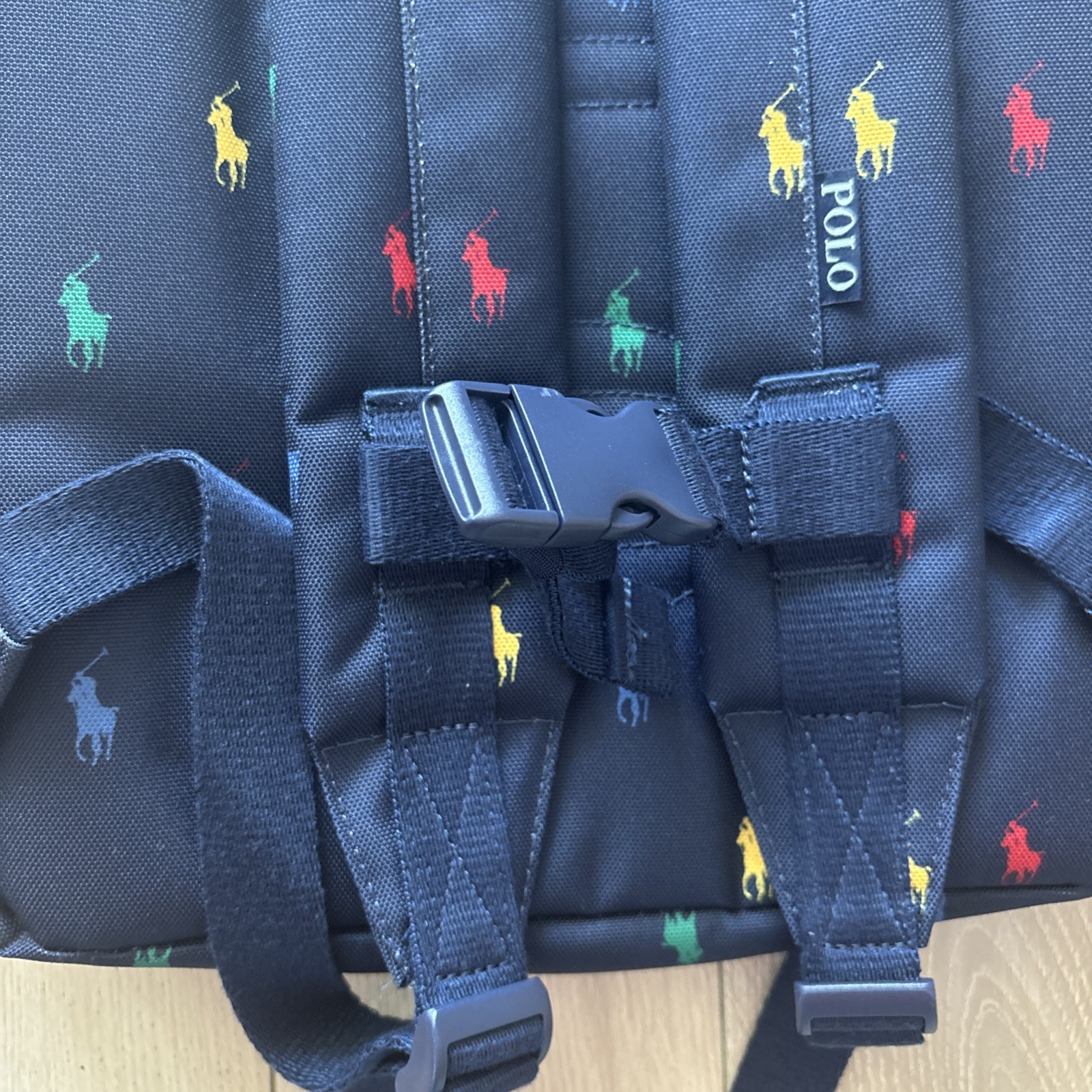 RARE Polo Ralph Lauren Monogram Pony School Bag Back Pack OS Navy Preppy NWT