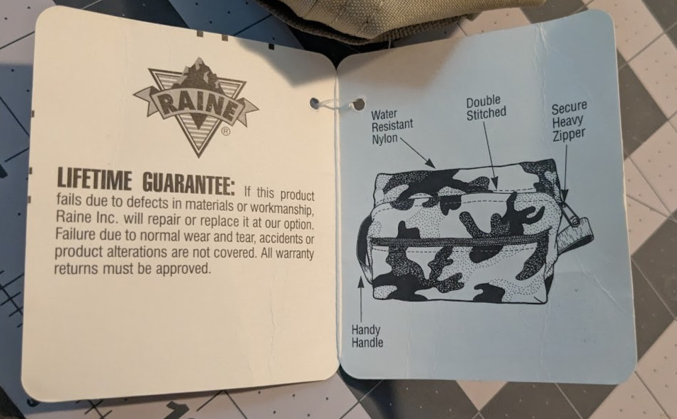 NEW RAINE Tactical Gear /Shave Kit/ DITTY BAG 4″X4″X9″ TOILETRY BAG