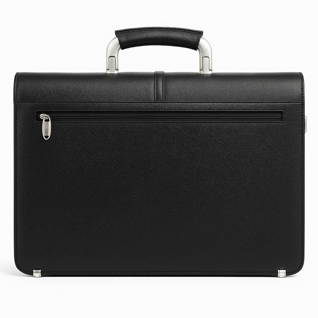 Premium Black Cow Leather Office Bag | Men’s Briefcase with Metal Lock