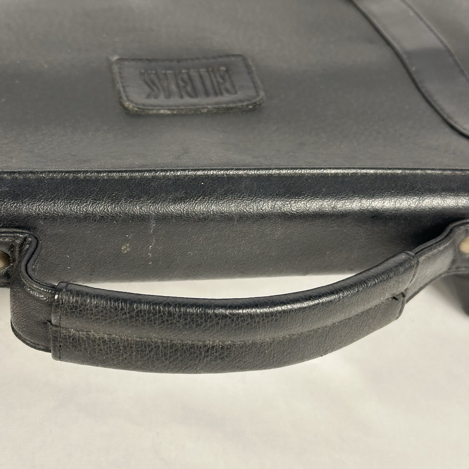 Vintage Bill Blass Leather Briefcase Messenger Bag Black Multi Pocket Work