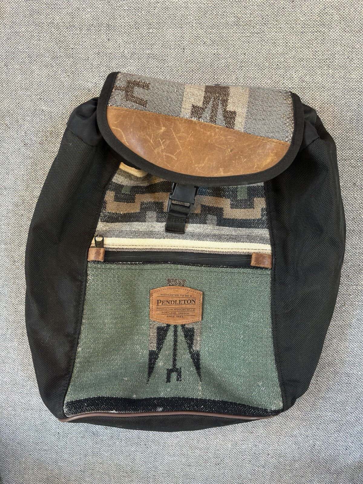 Pendleton Southwest Navajo Aztec Style Wool Backpack — w/ Drawstring — See Desc.