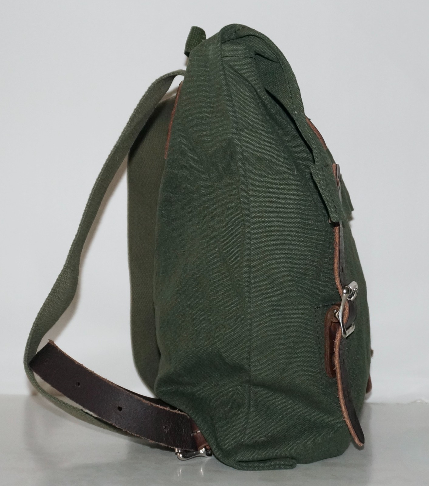 DULUTH PACK Juniper Green Canvas & Brown Leather SCOUT Backpack 16×14
