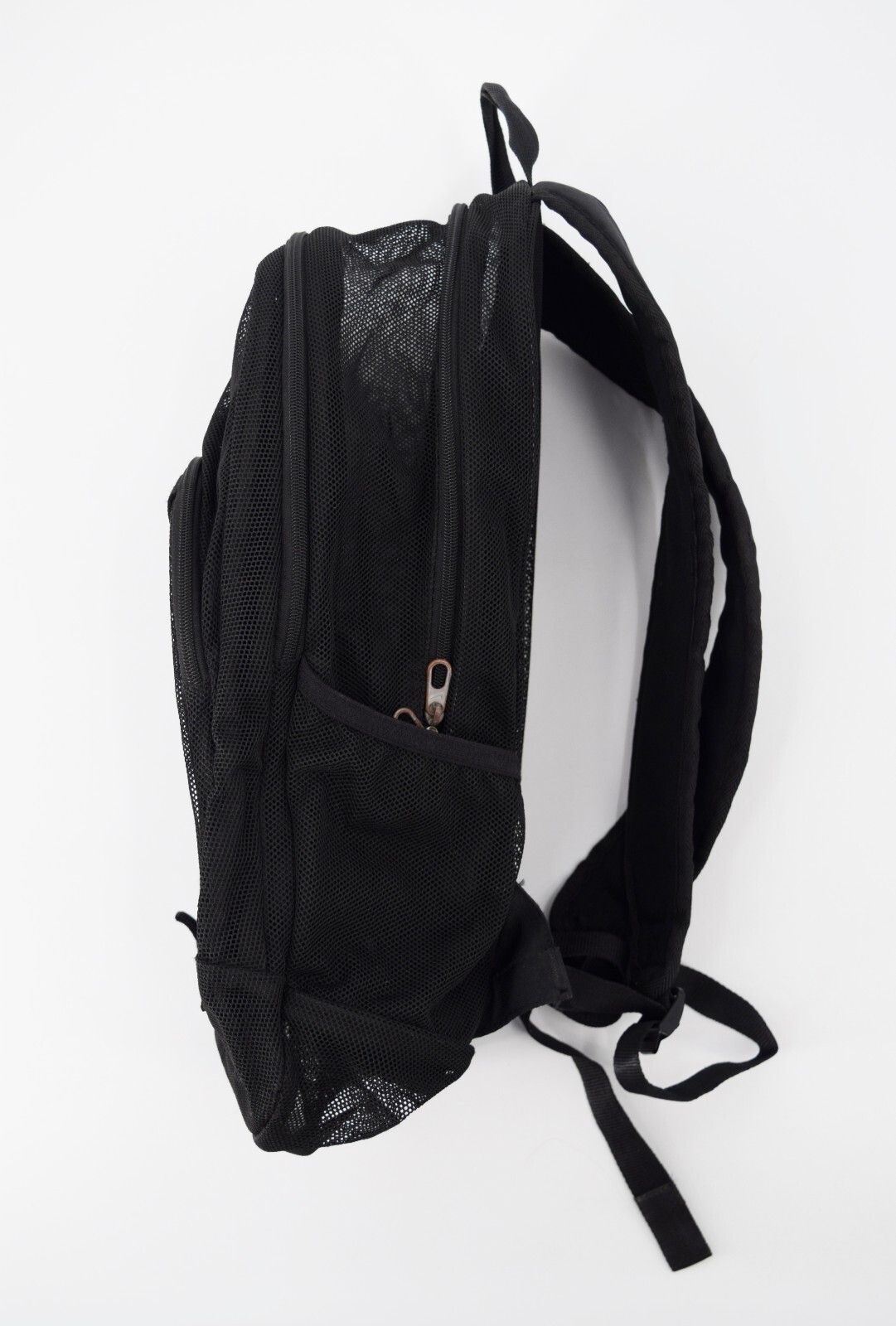 VTG Y2K Nike Mesh See Through Backpack Black 4 Pockets 18x13x5