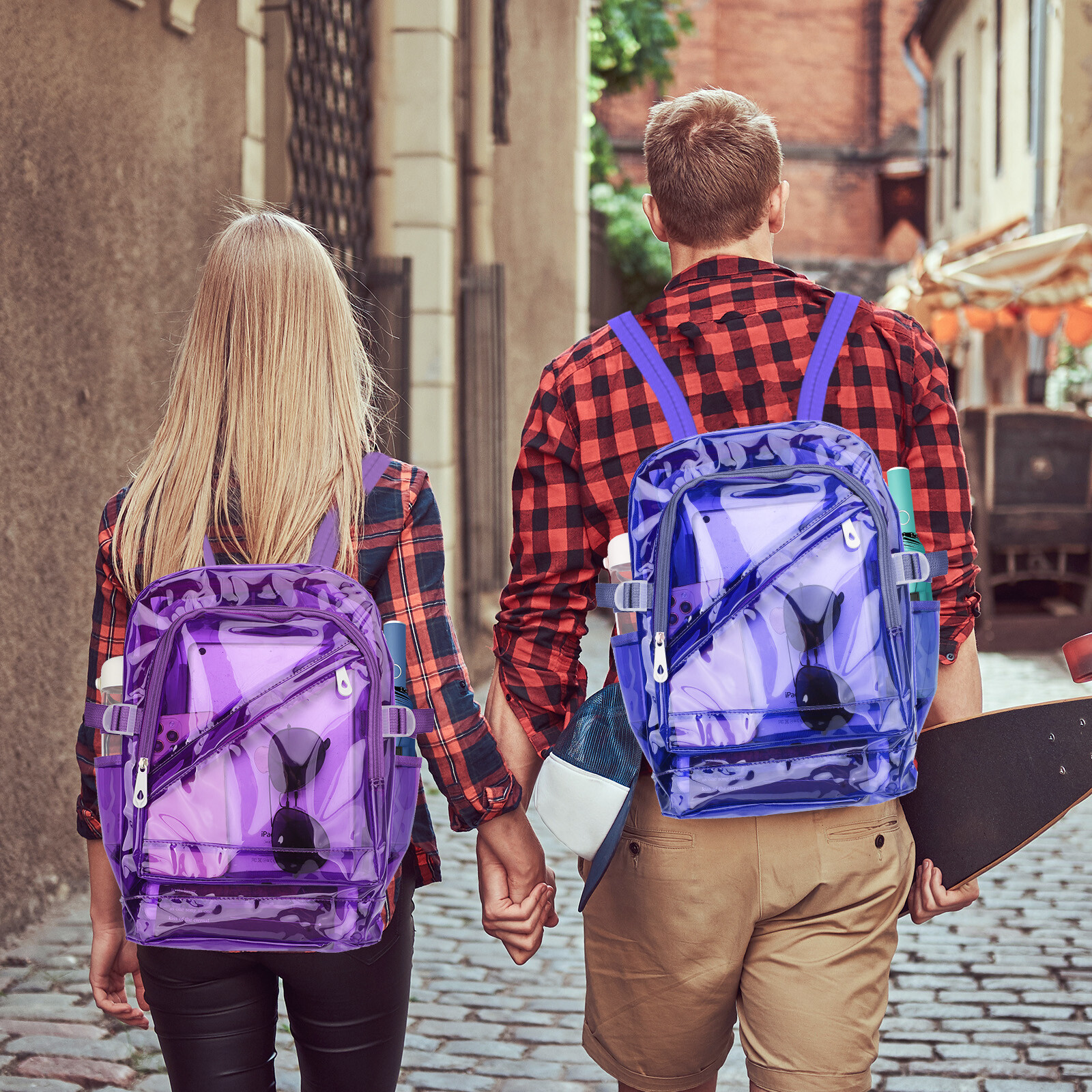 Heavy Duty Clear PVC Backpack, Transparent Bag, Waterproof See Through Backpack