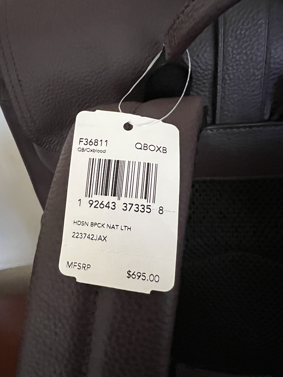 coach hudson leather backpack oxblood color