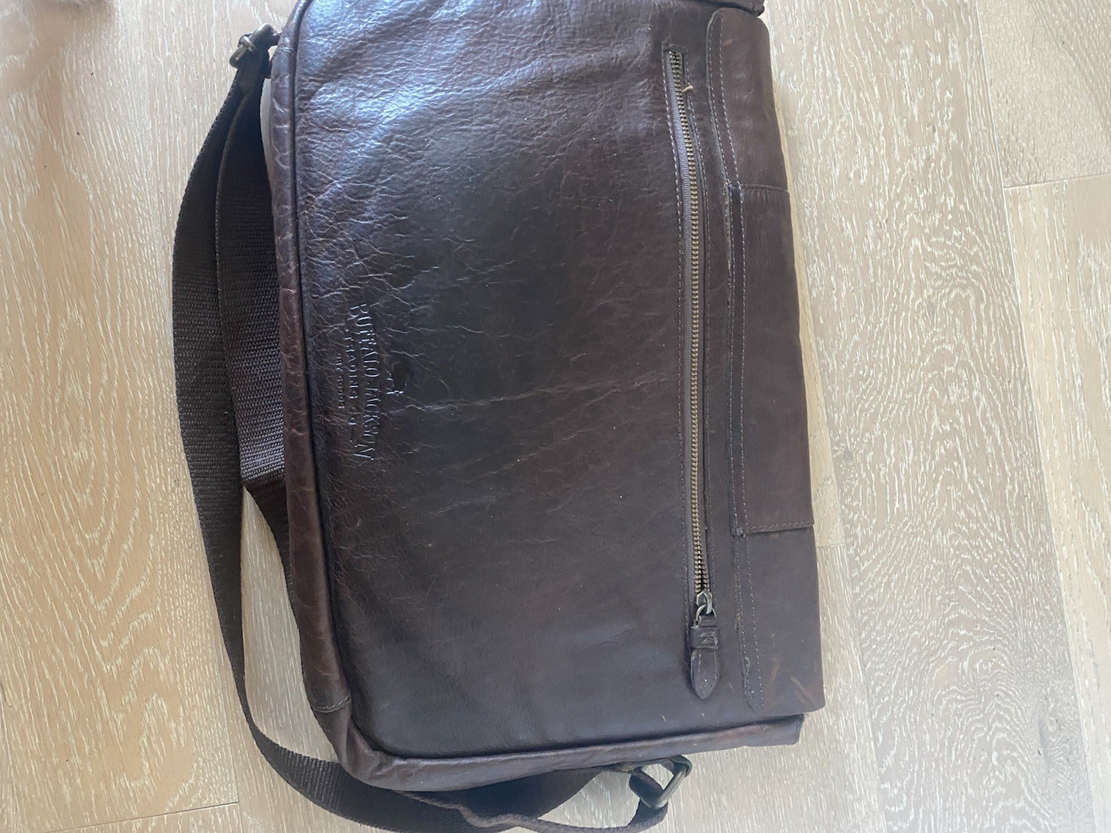 Buffalo Jackson Trading Walker Leather Messenger Bag Rustic Brown Indianajones