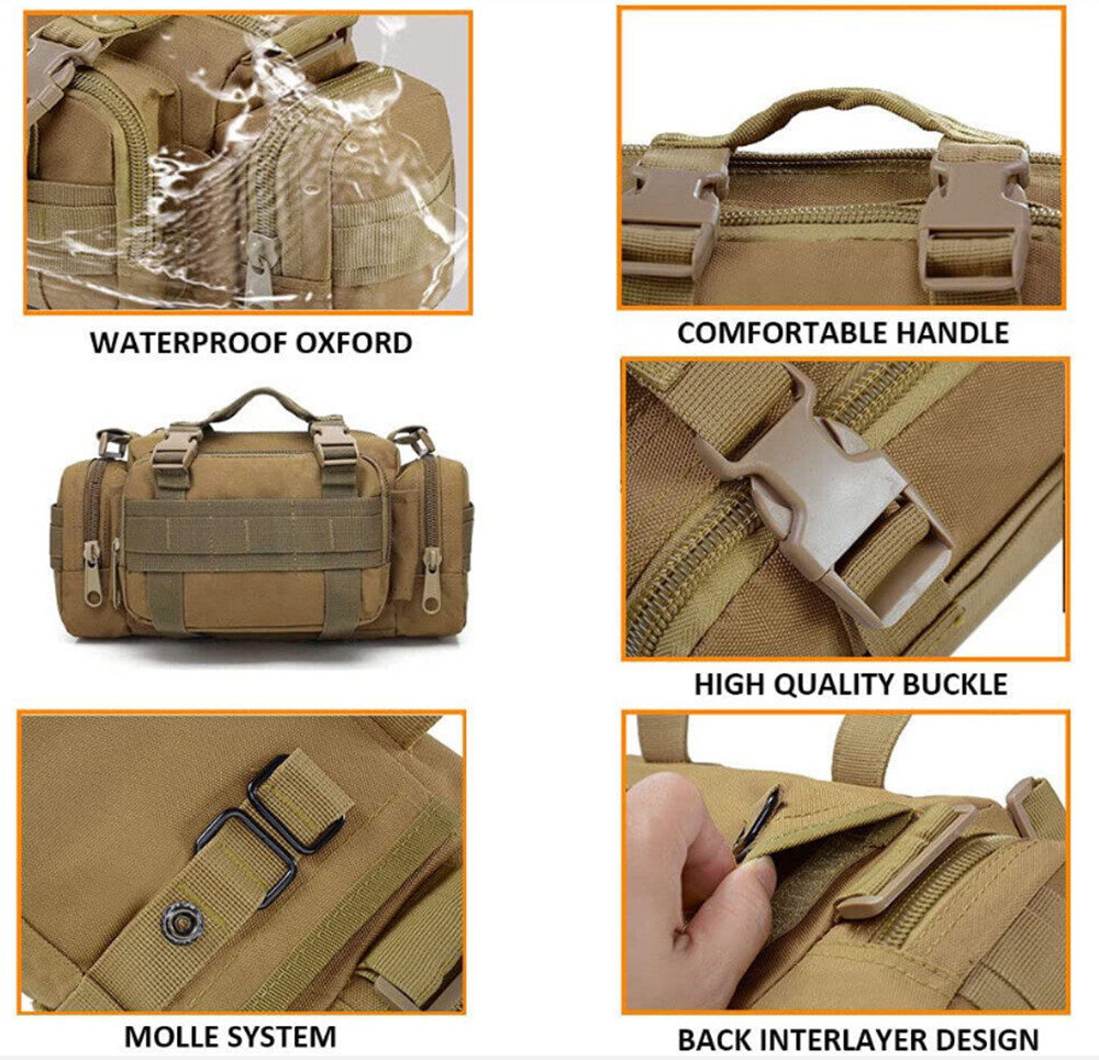 Outdoor Military Tactical Backpack Waist Pack Bag Molle Camping Hiking Pouch