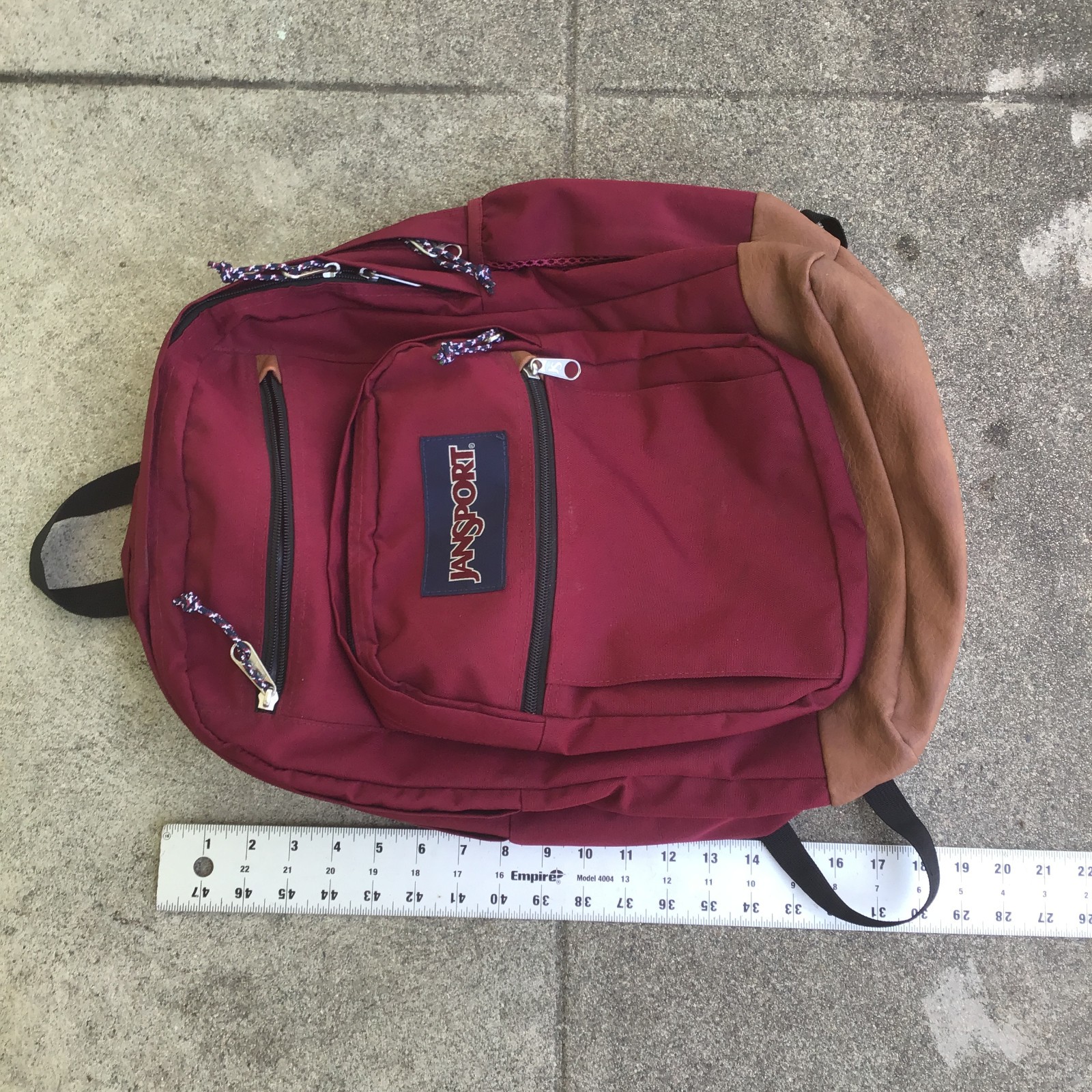 JanSport Cool Student Backpack Russet Red School Leather