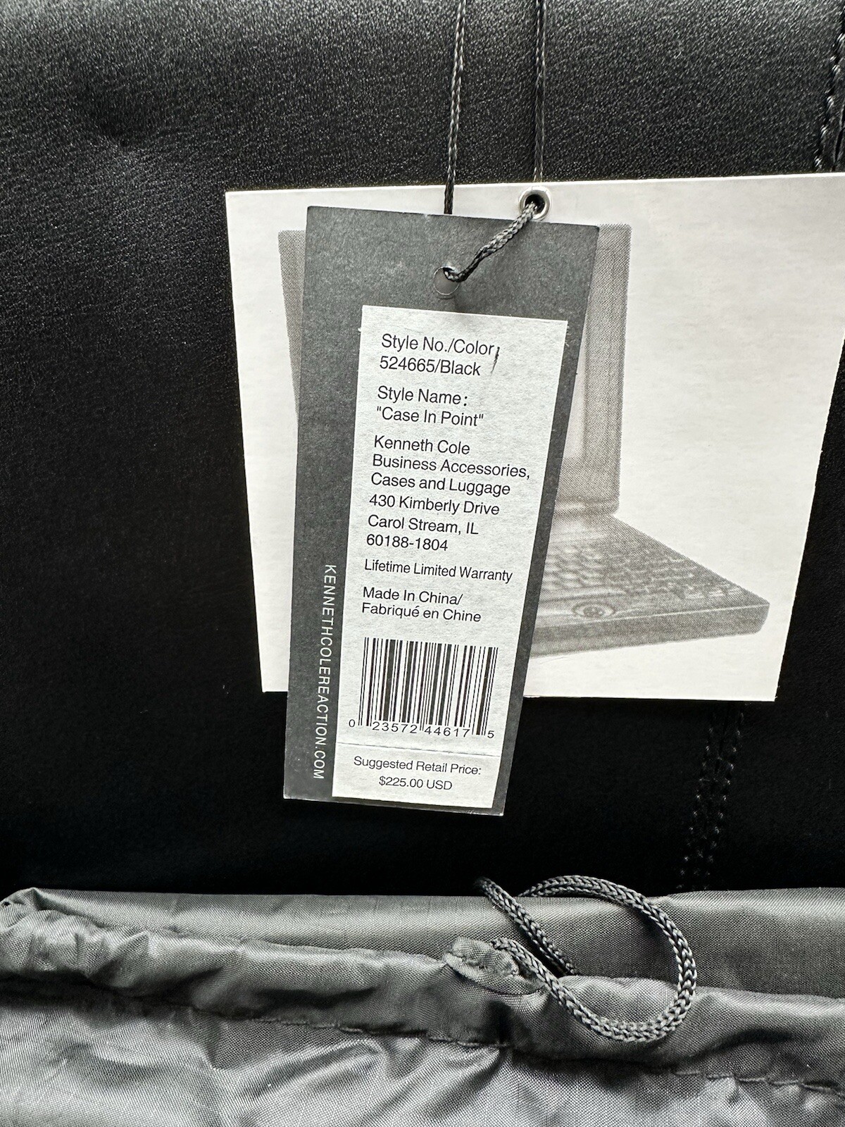 Kenneth Cole “Case In Point” Flapover Portfolio Black Leather Locking Briefcase