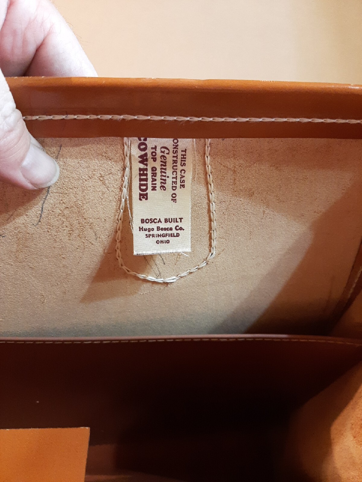 Vintage Bosca Built Brown Leather Briefcase In Used Condition