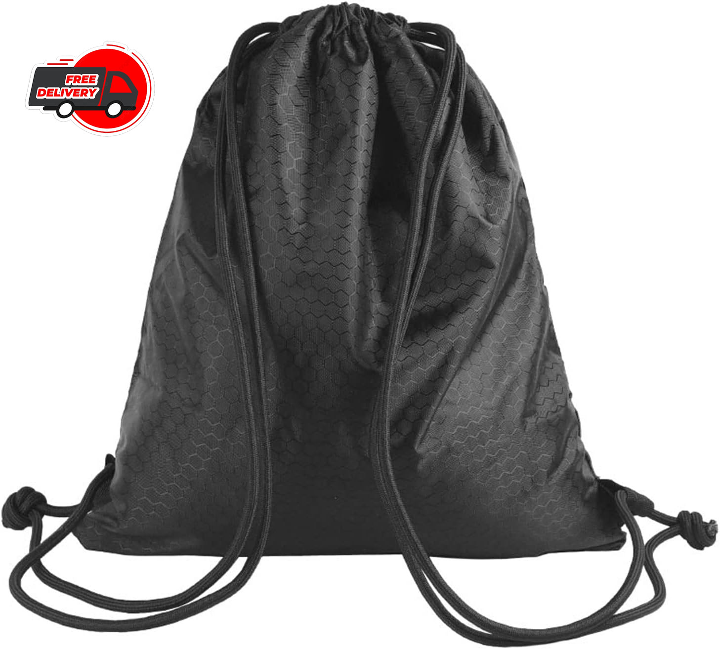 Drawstring Backpack Bag, Waterproof Draw String Back Sack with Zip Pocket, Gym D
