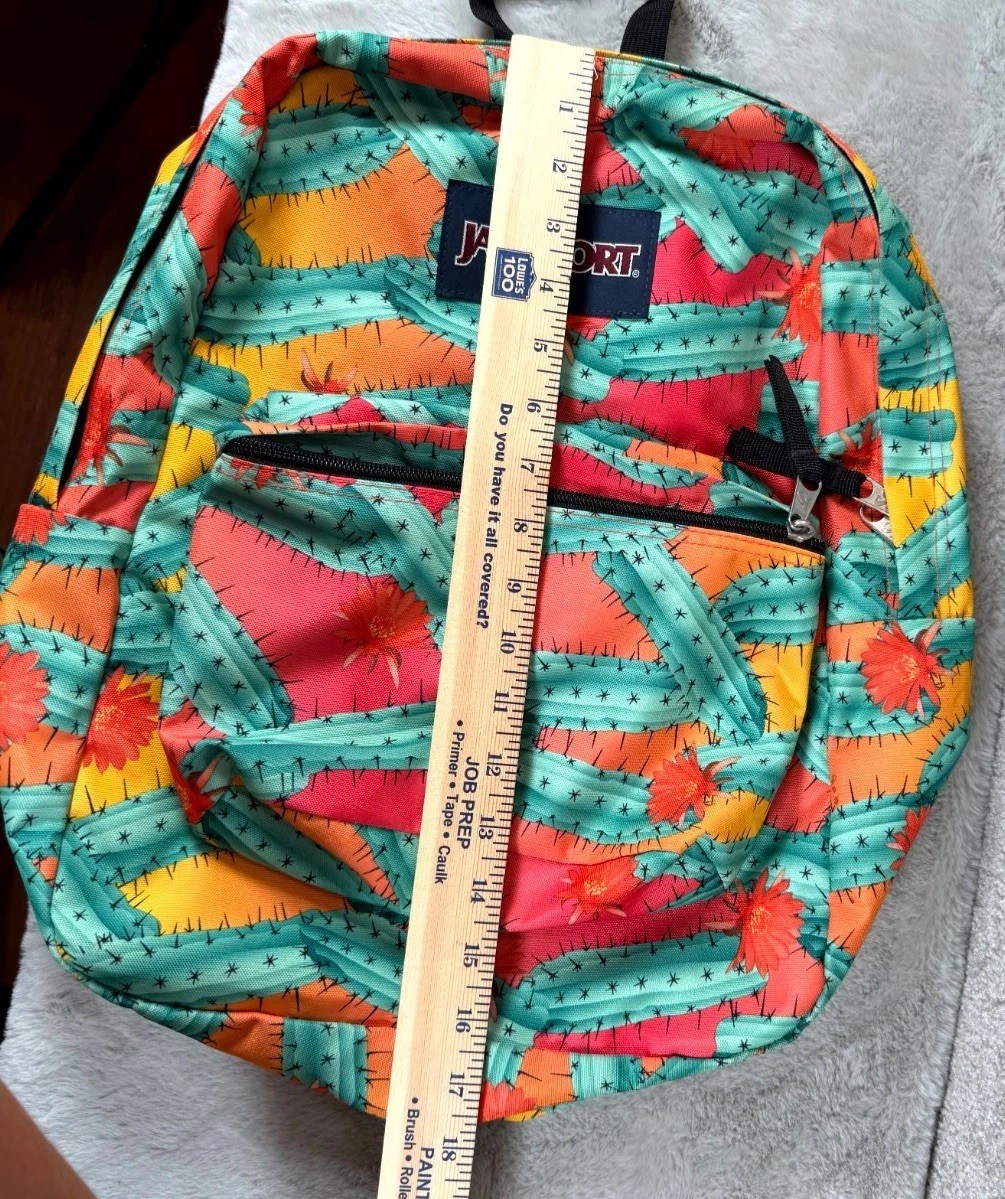 JanSport SuperBreak Backpacks Unisex Multicolor Cactus Print Durable Bookbag