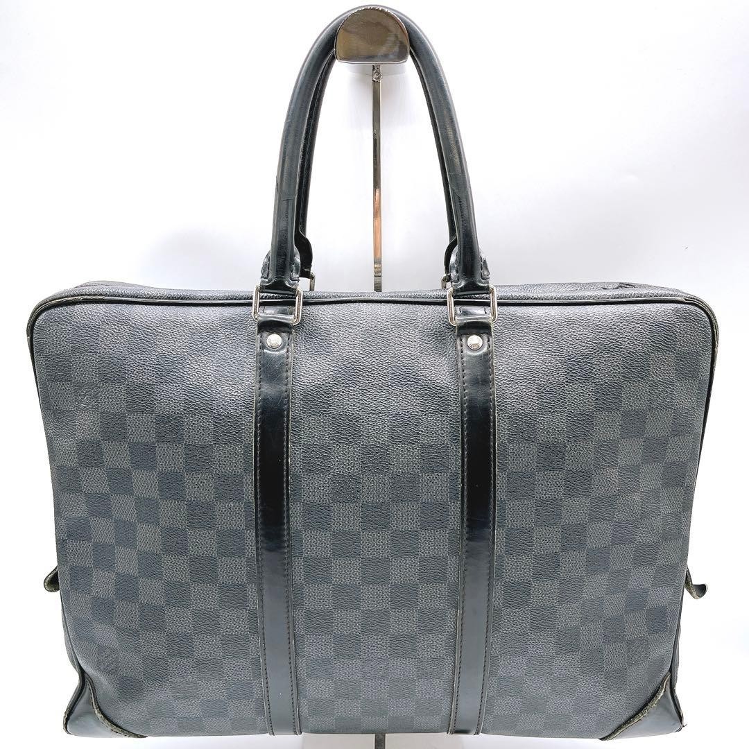 LOUIS VUITTON Briefcase Porte Document Voyage N41125 Damier Graphite Black Gray