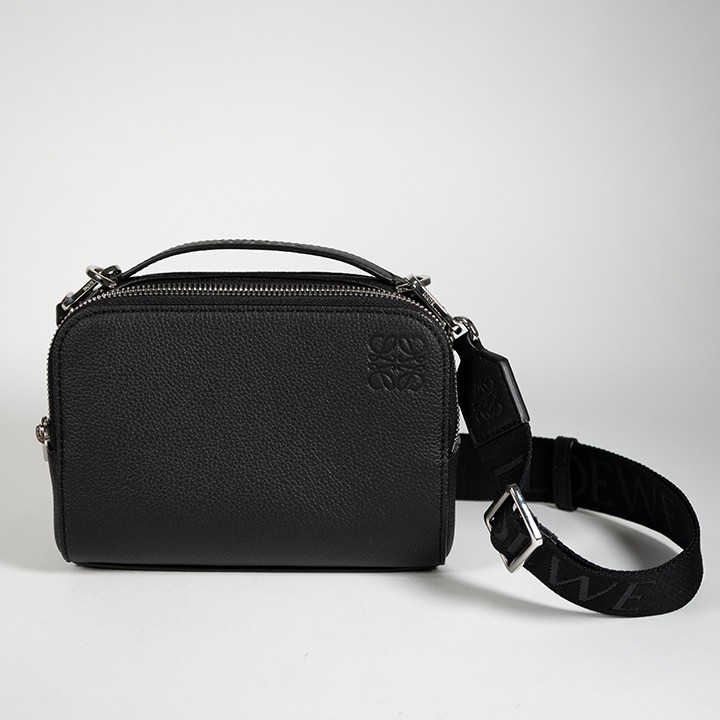 LOEWE Mini Camera Crossbody Bag Black Leather Shoulder Bag C660R41X02