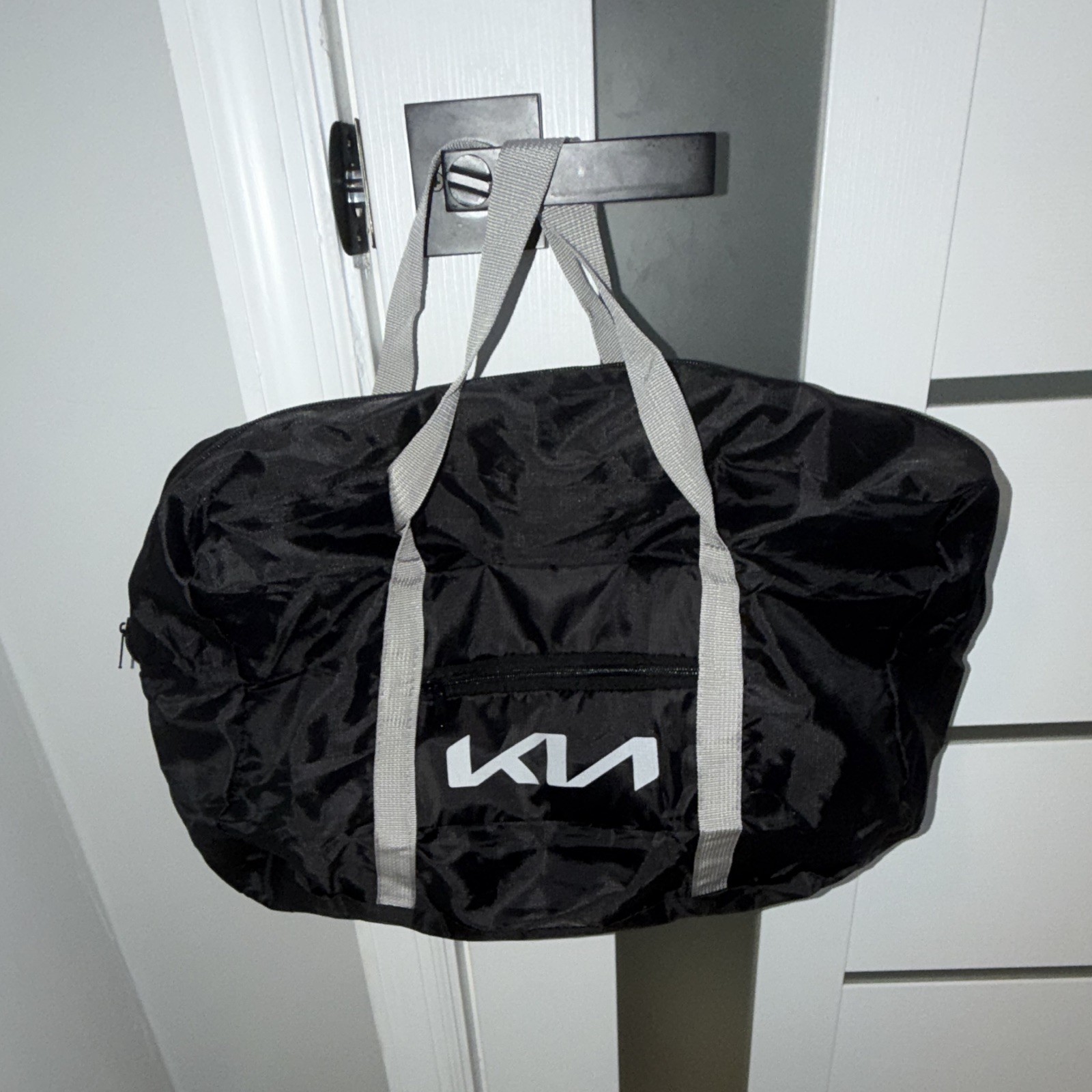 KIA Camouflage Duffle Bag Black/Gray Zip Closure Double Handles Unisex