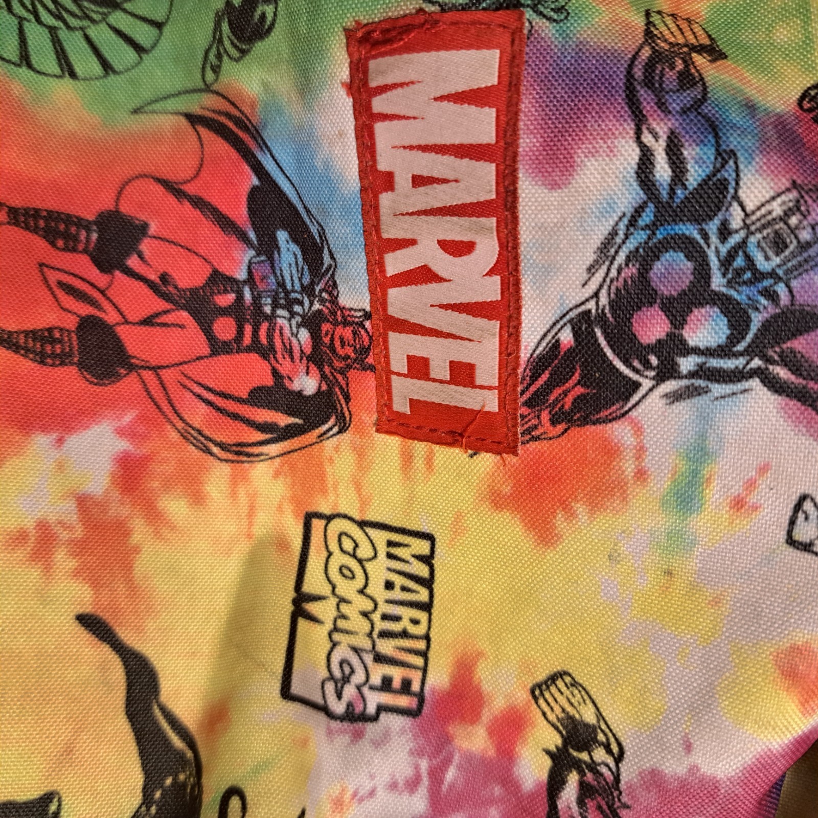 Marvel Super Hero Backpack Comic Book Multicolor Tie Dye