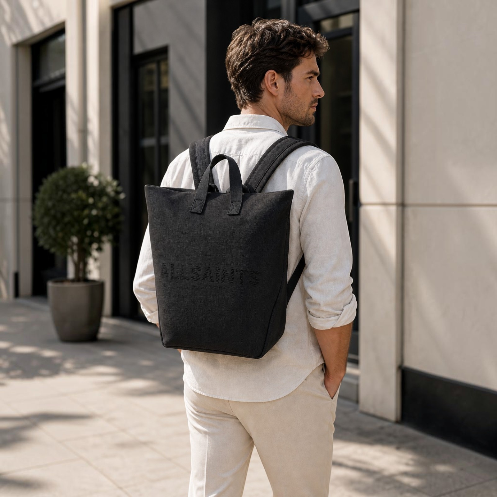 AllSaints Juno Knitted Backpack – Black – NWT – $229