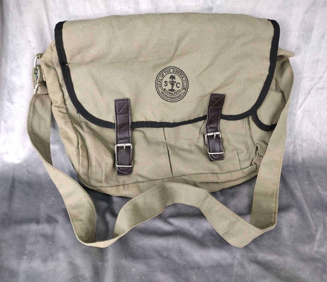 Sierra Club Olive Khaki Green Adjustable Crossbody Strap Messenger Bag Satchel