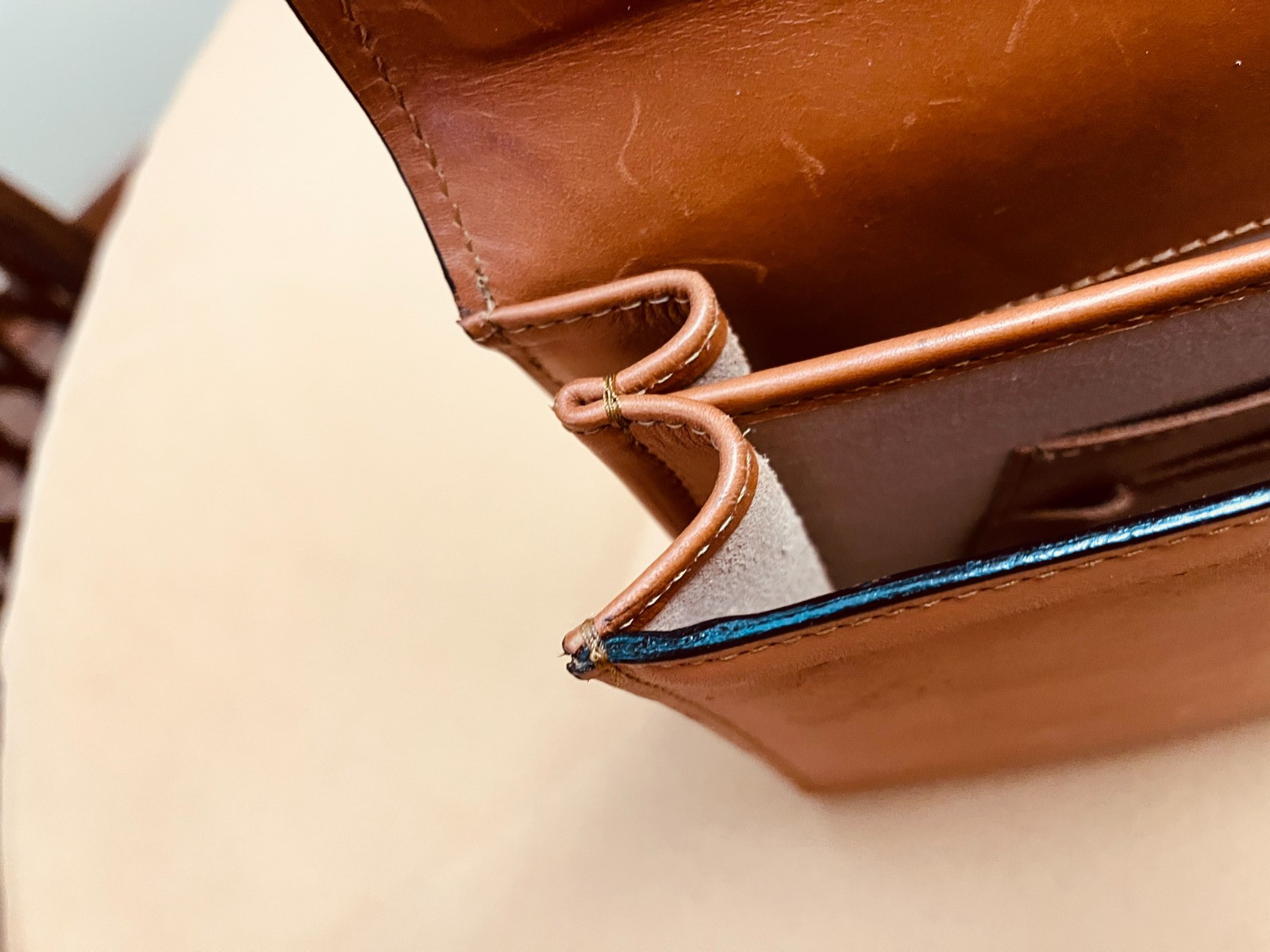 SCHLESINGER BROTHERS English Tan Heavy Leather Briefcase / Lawyer Bag – USA
