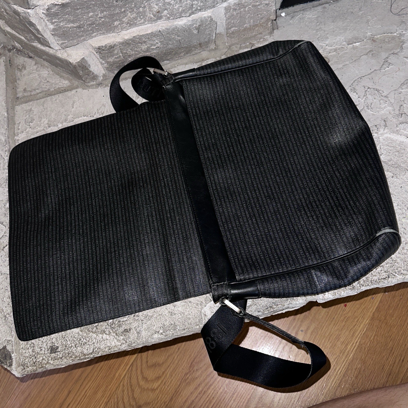 Cerruti 1881 Made Italy Monogram Leather Messenger Bag Briefcase Magnetic Flap