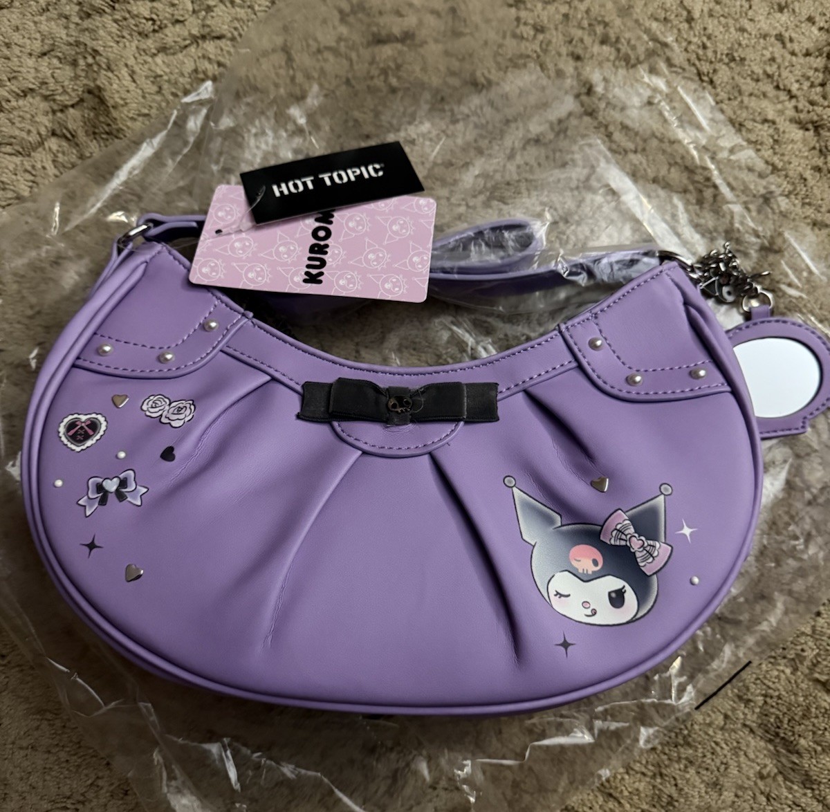 Her Universe Kuromi Lavender Shoulder Bag With Mirror New With Tags! Hello Kitty