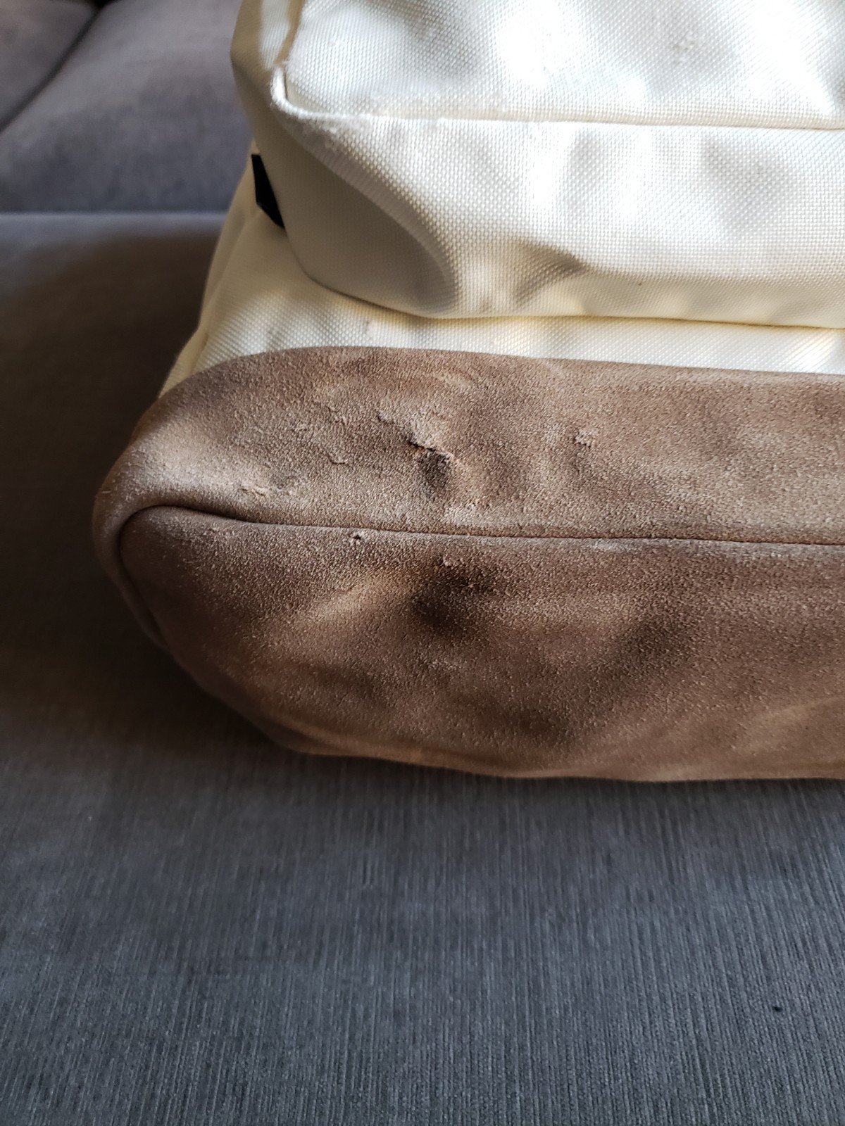 Jansport Backpack Right Pack Coconut Cream Suede Bottom Brown – READ DESCRIPTION