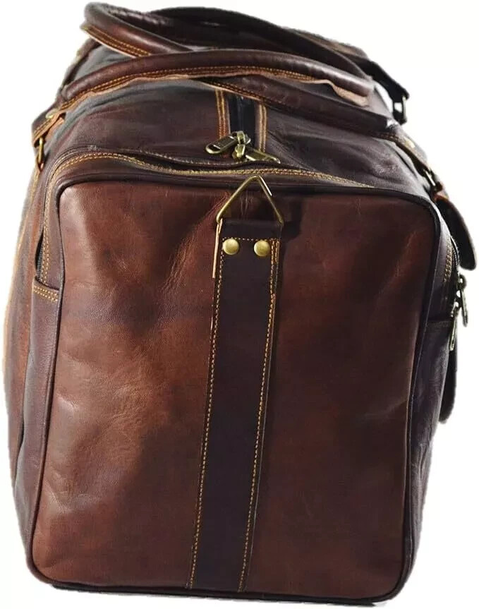 Unisex Genuine Handmade Overnight Leather Travel Duffel Luggage Weekender Bag