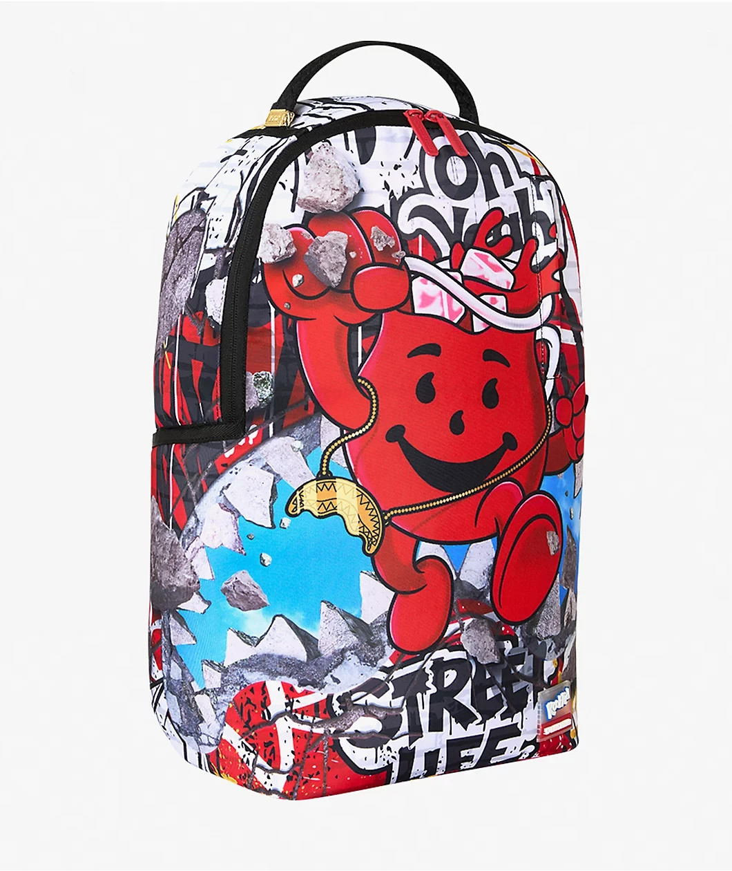 Sprayground x Kool-Aid Man Street Life Backpack 18″ H x 11.5″ W x 6″ D 20 liters