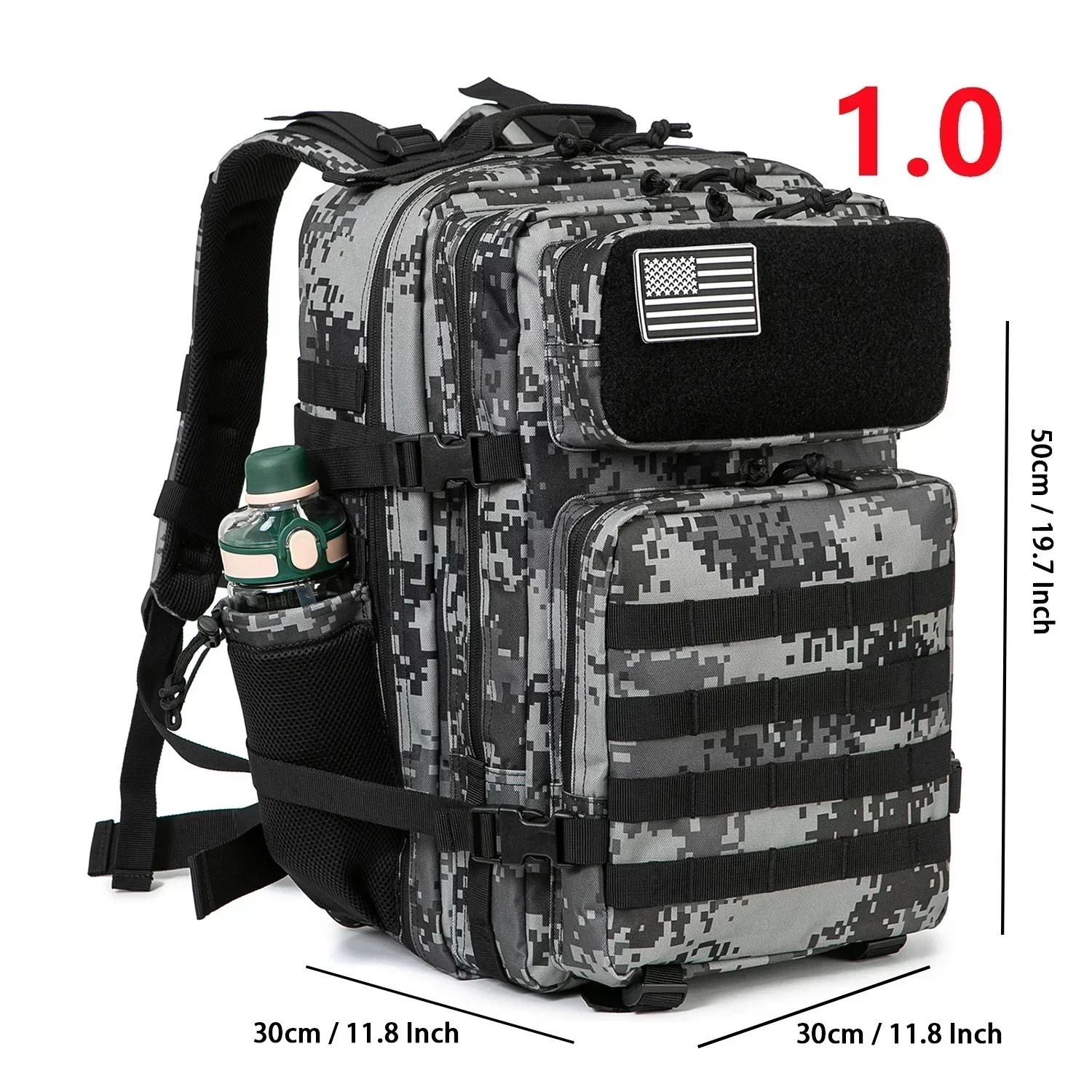 45L Tactical Backpack Outdoor Hiking Camping Survival Rucksack Travel School Bag