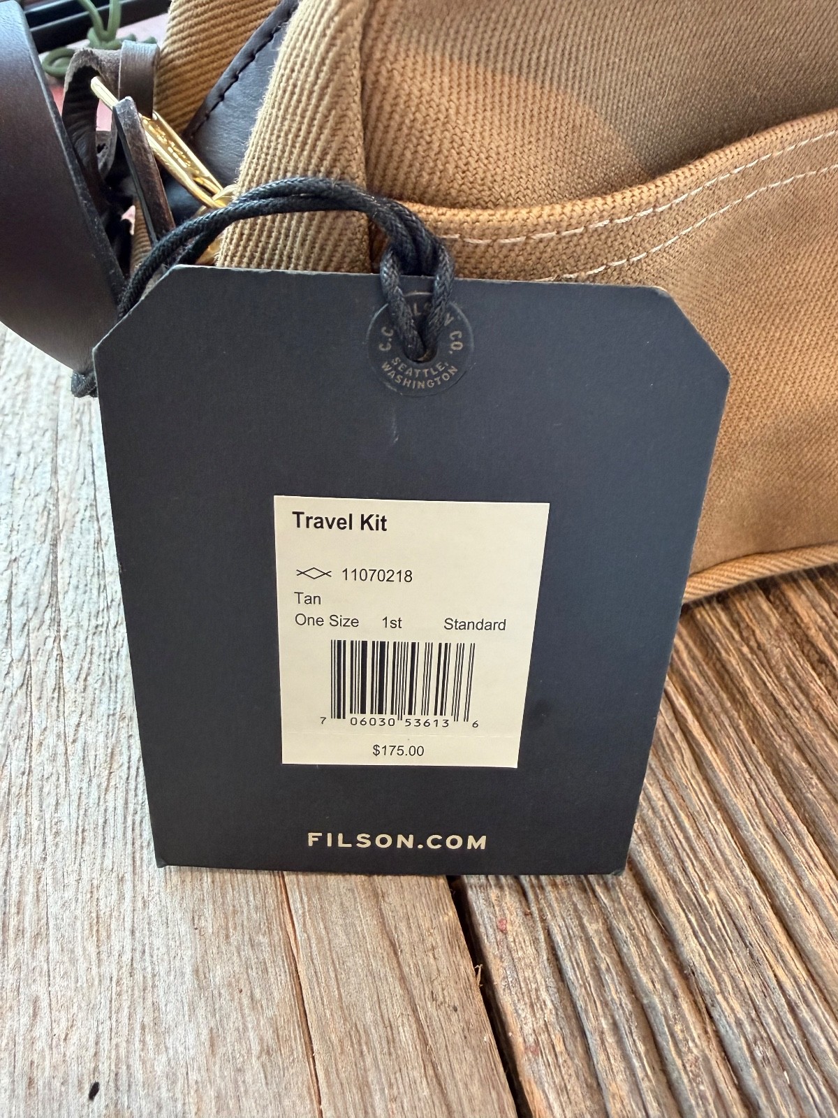 FILSON RUGGED NWT TWILL TRAVEL DOPP KIT # 11070218 Tan MADE IN USA Non Logo