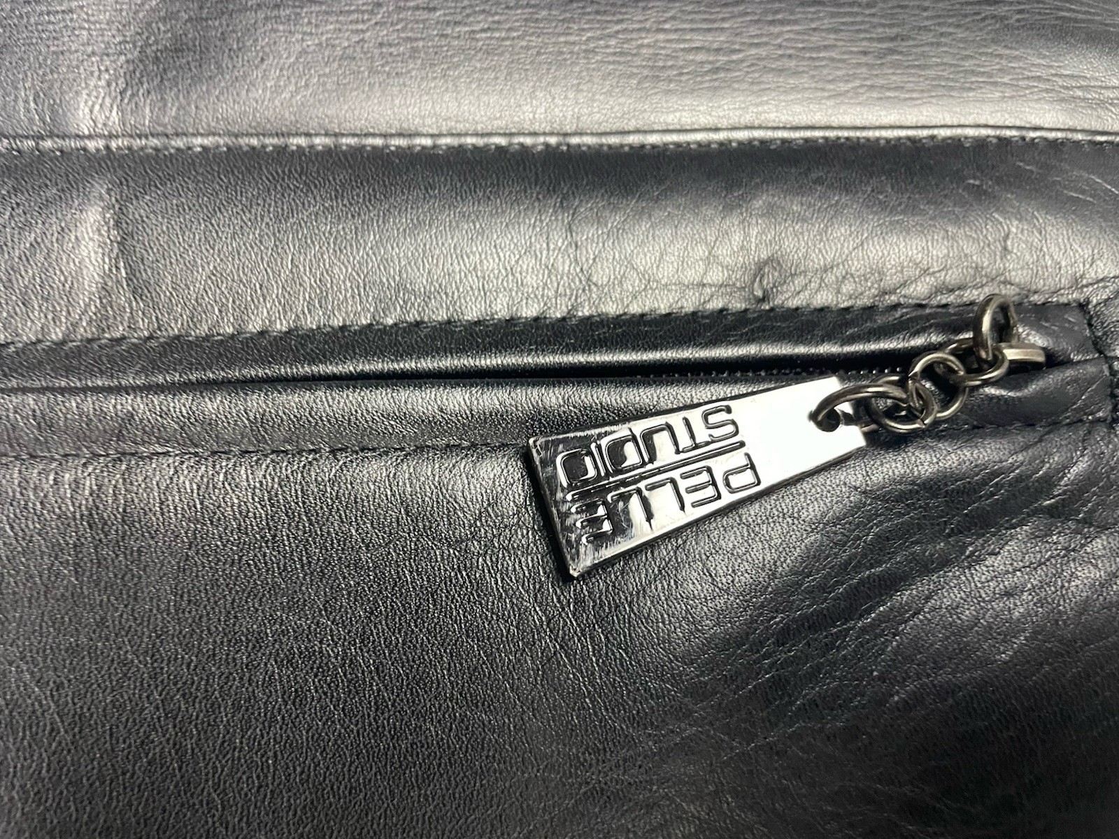 Wilsons Leather Pelle Studio Black Messenger Laptop Computer Bag EUC