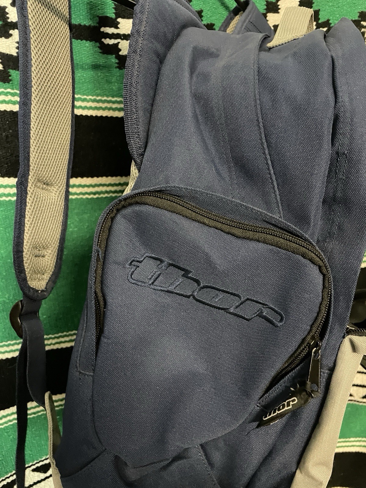 Thor Motocross Backpack Navy Blue and Grey Adjustable Straps Zipper Pockets
