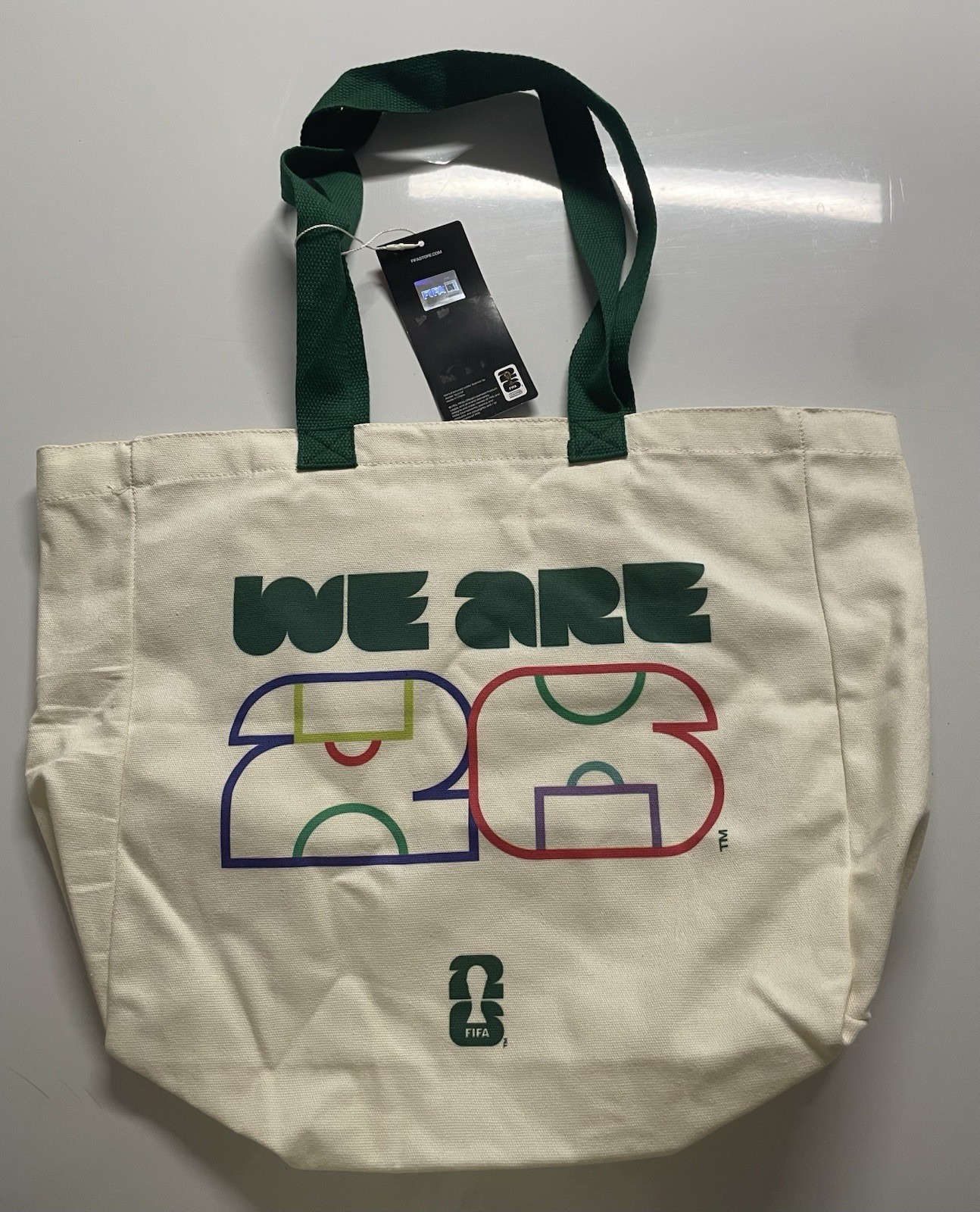 FIFA Tote Bag Green WORLDCUP 2026 USA Canada Mexico Canvas Tote With Pocket