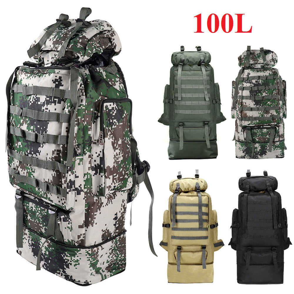 35L/70L/100L/130L Outdoor Tactical Backpack Rucksack Camping Hiking Bag Travel