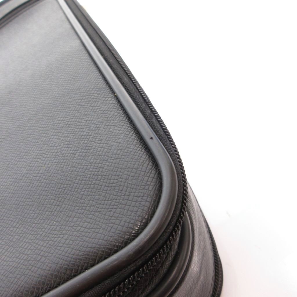 Class Roberto Cavalli Men’s Black Leather Briefcase Bag, B Condition, 13x11x4in