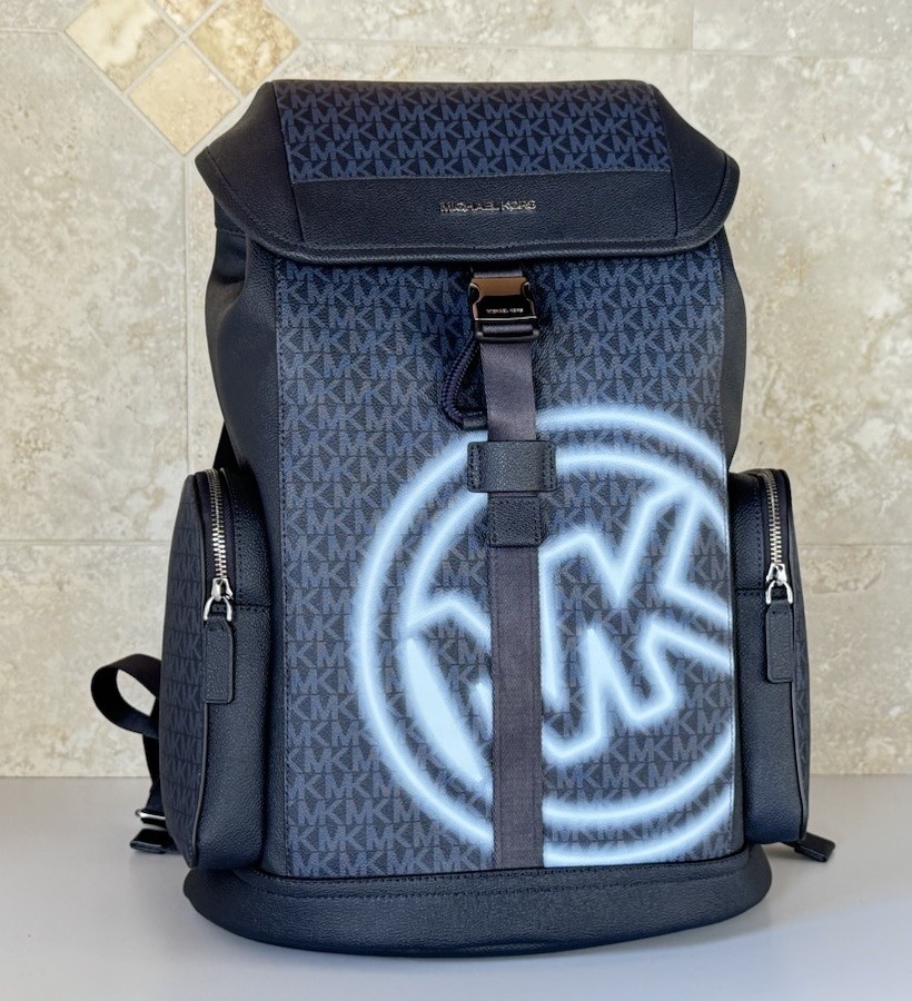 Michael Kors Cooper Large Utility City Backpack MK Dark Navy/Light Sky
