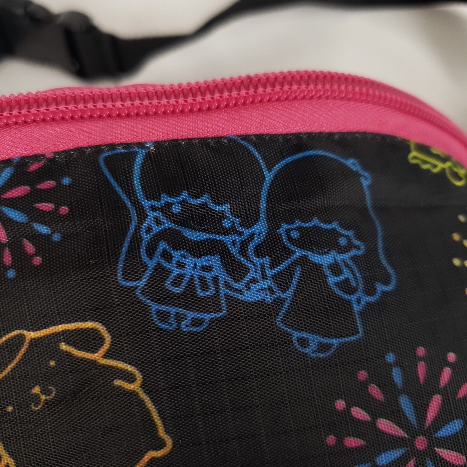 Sanrio Lootcrate Multi-Character Hip Fanny Pack Black Neon Outlines 2018