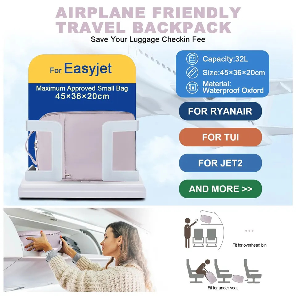 Hand Luggage Travel Backpack 40x20x25 Cabin Carry On Lightweight Airplane Bag