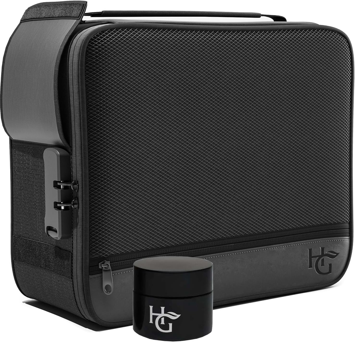 Herb Guard Large Smell Proof Bag & Case with Combination Lock (Holds L, Black