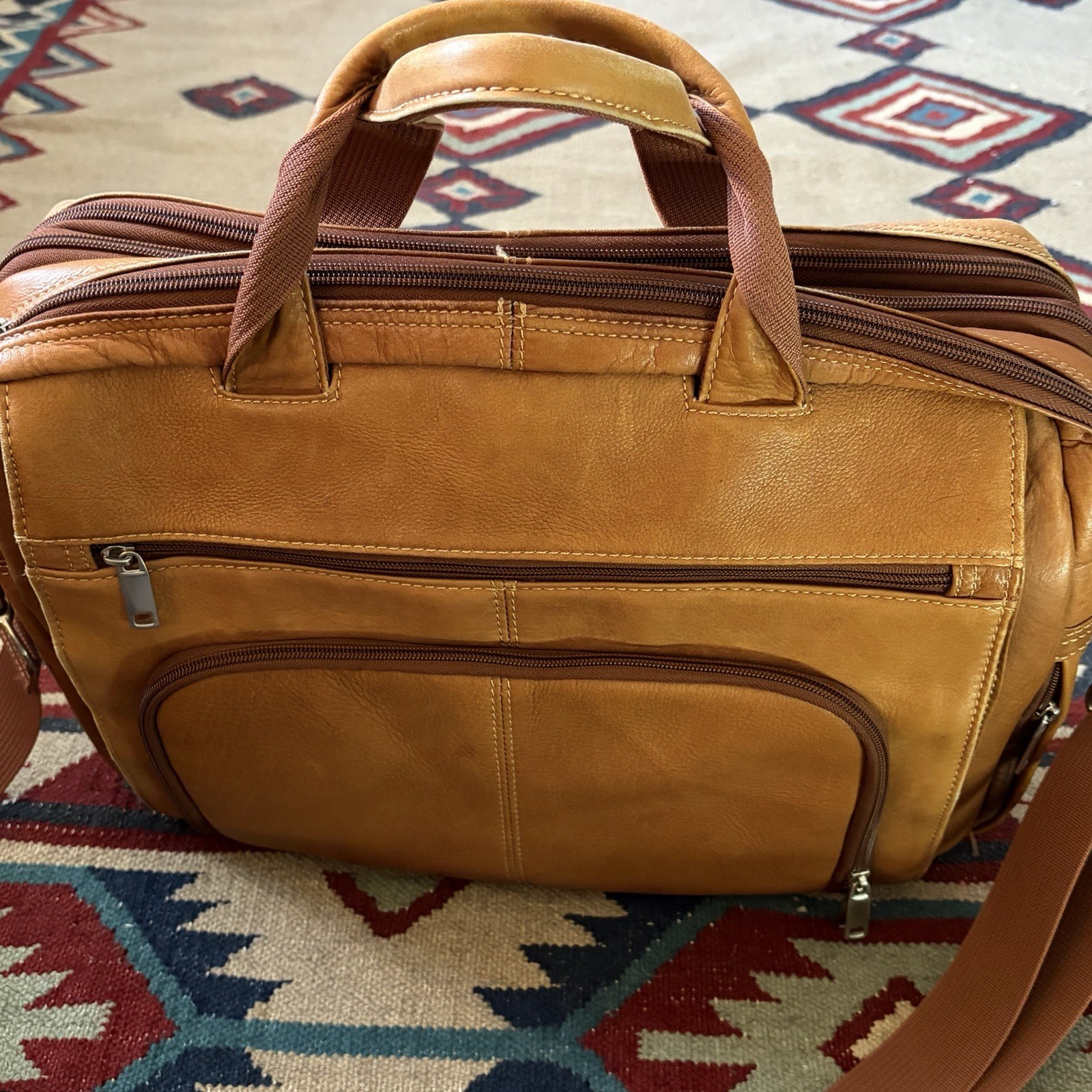 Wilson Leather Brown Soft Shell Briefcase 13x 17 Satchel Messenger Bag Tote