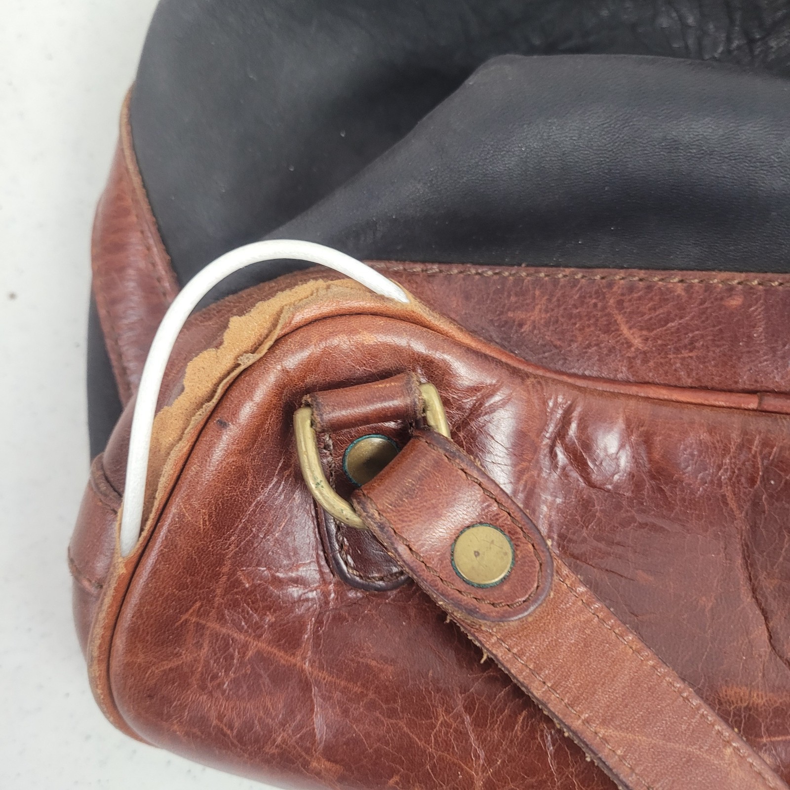 Vintage Timberland Nubuck Leather Backpack Two Tone Rucksack Made in USA