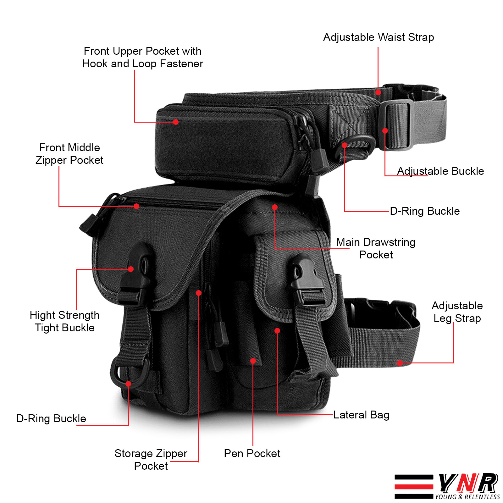 Tactical Drop Leg Bag Adjustable Army Hunting Waist Packs Molle Pouch Leg Bag UK